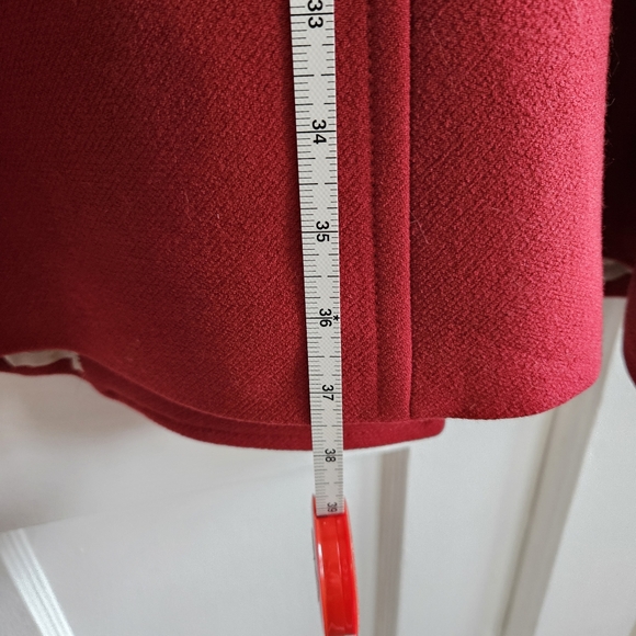 Women's Vintage J. Crew Red Double-Breasted Coat - Picture 13 of 14